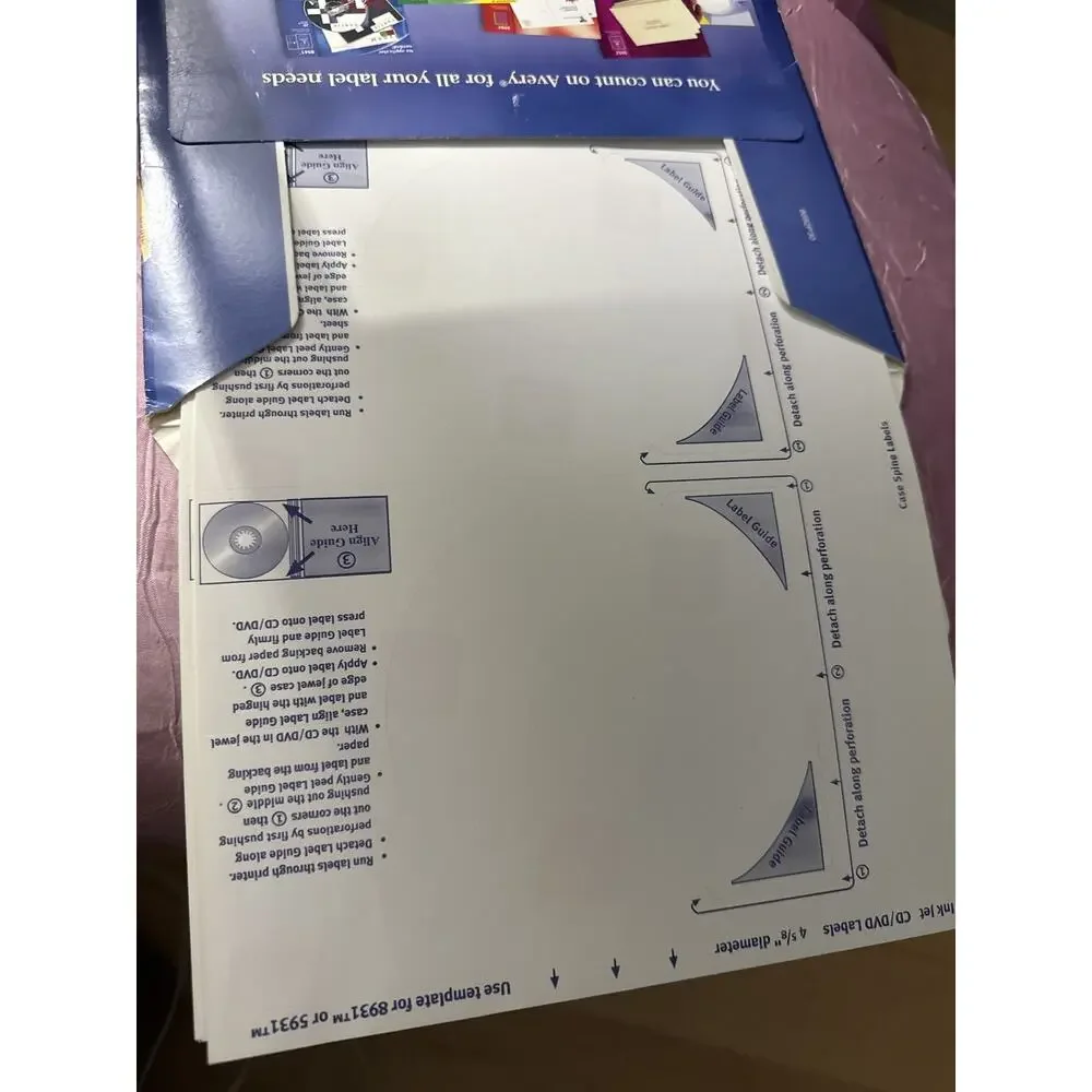 Avery 8692 Inkjet CD DVD Labels Matte White 40 Disc 80 Spine Labels
